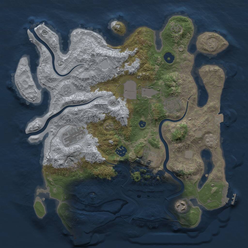 Rust Map: Procedural Map, Size: 3500, Seed: 51813899, 13 Monuments