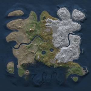 Thumbnail Rust Map: Procedural Map, Size: 3500, Seed: 64946917, 14 Monuments