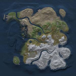 Thumbnail Rust Map: Procedural Map, Size: 3000, Seed: 55989322, 11 Monuments