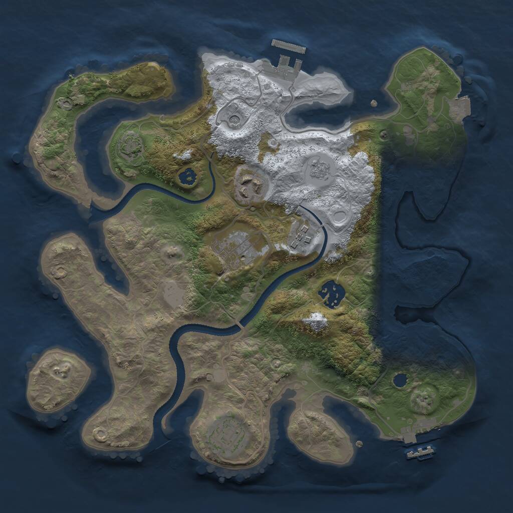 Rust Map: Procedural Map, Size: 3000, Seed: 8417562, 11 Monuments