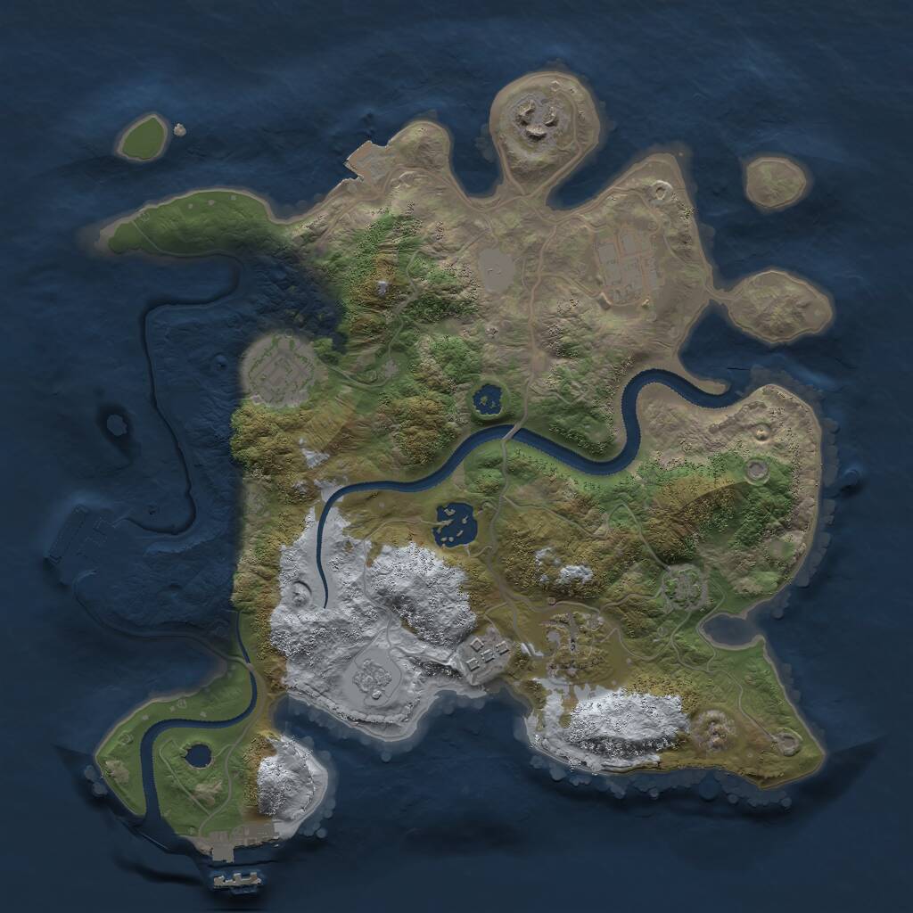 Rust Map: Procedural Map, Size: 3000, Seed: 5987327, 11 Monuments