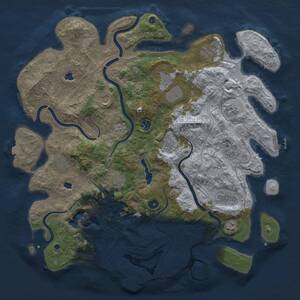 Thumbnail Rust Map: Procedural Map, Size: 4500, Seed: 715365863, 17 Monuments