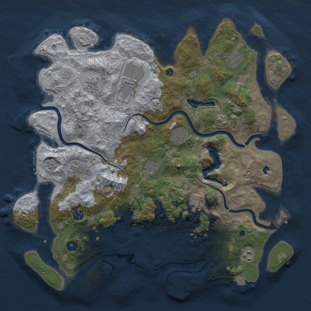 Rust Map: Procedural Map, Size: 4200, Seed: 70704376, 15 Monuments