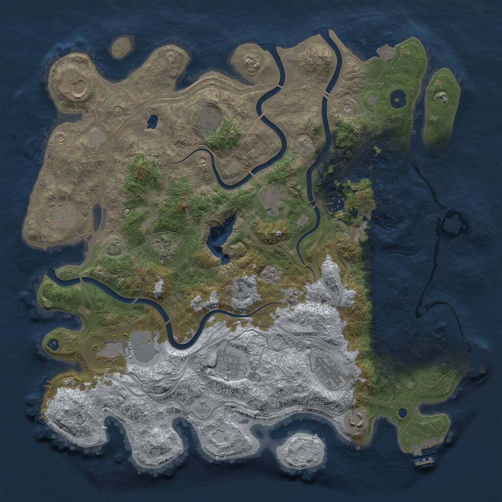 Rust Map: Procedural Map, Size: 4250, Seed: 2133992799, 17 Monuments