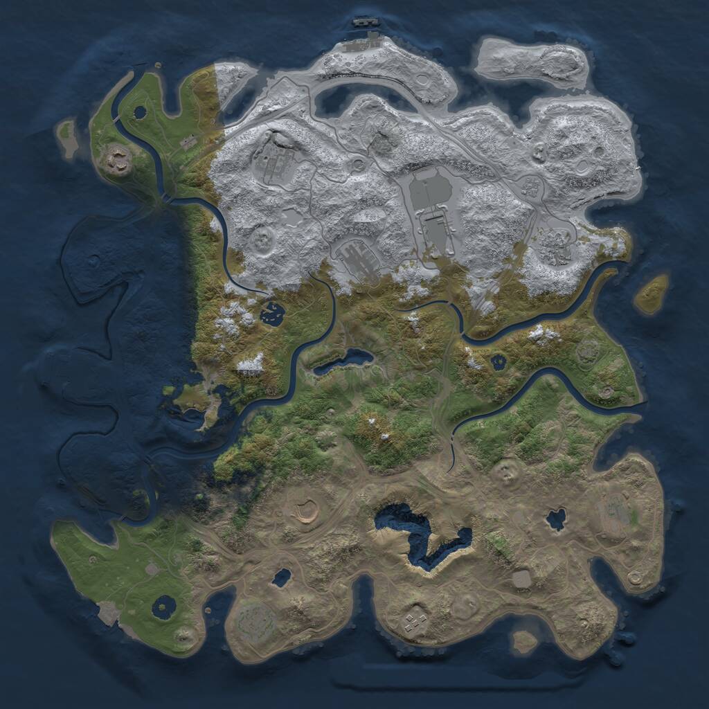 Rust Map: Procedural Map, Size: 4500, Seed: 922097324, 16 Monuments