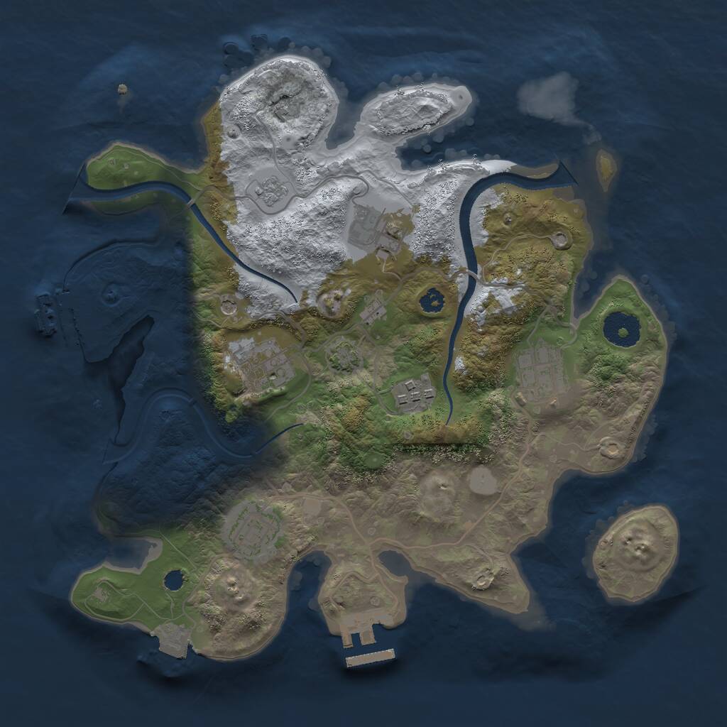 Rust Map: Procedural Map, Size: 3000, Seed: 465273, 11 Monuments