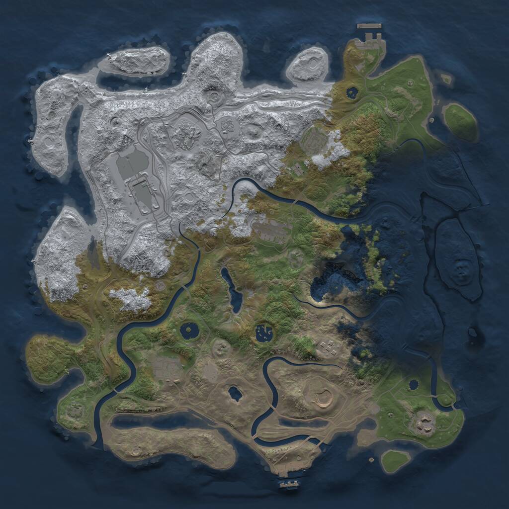Rust Map: Procedural Map, Size: 4250, Seed: 1176845328, 15 Monuments