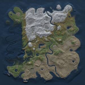 Thumbnail Rust Map: Procedural Map, Size: 4500, Seed: 80170549, 17 Monuments