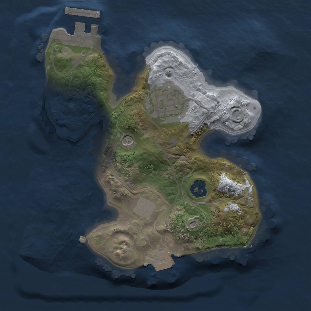 Rust Map: Procedural Map, Size: 1800, Seed: 45421552, 4 Monuments
