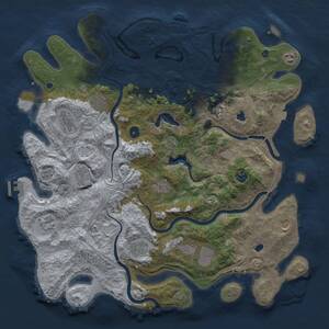 Thumbnail Rust Map: Procedural Map, Size: 4500, Seed: 255208468, 17 Monuments