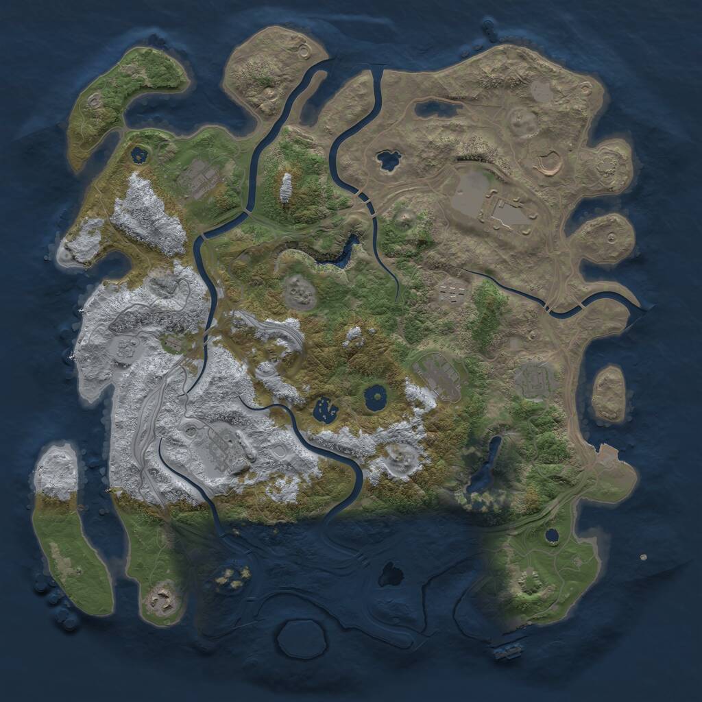 Rust Map: Procedural Map, Size: 4250, Seed: 1113872735, 14 Monuments