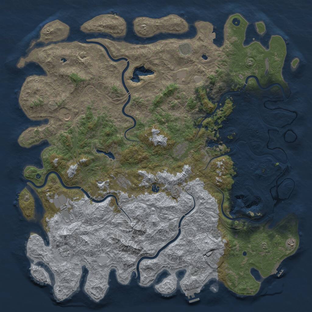 Rust Map: Procedural Map, Size: 6000, Seed: 1127715886, 17 Monuments