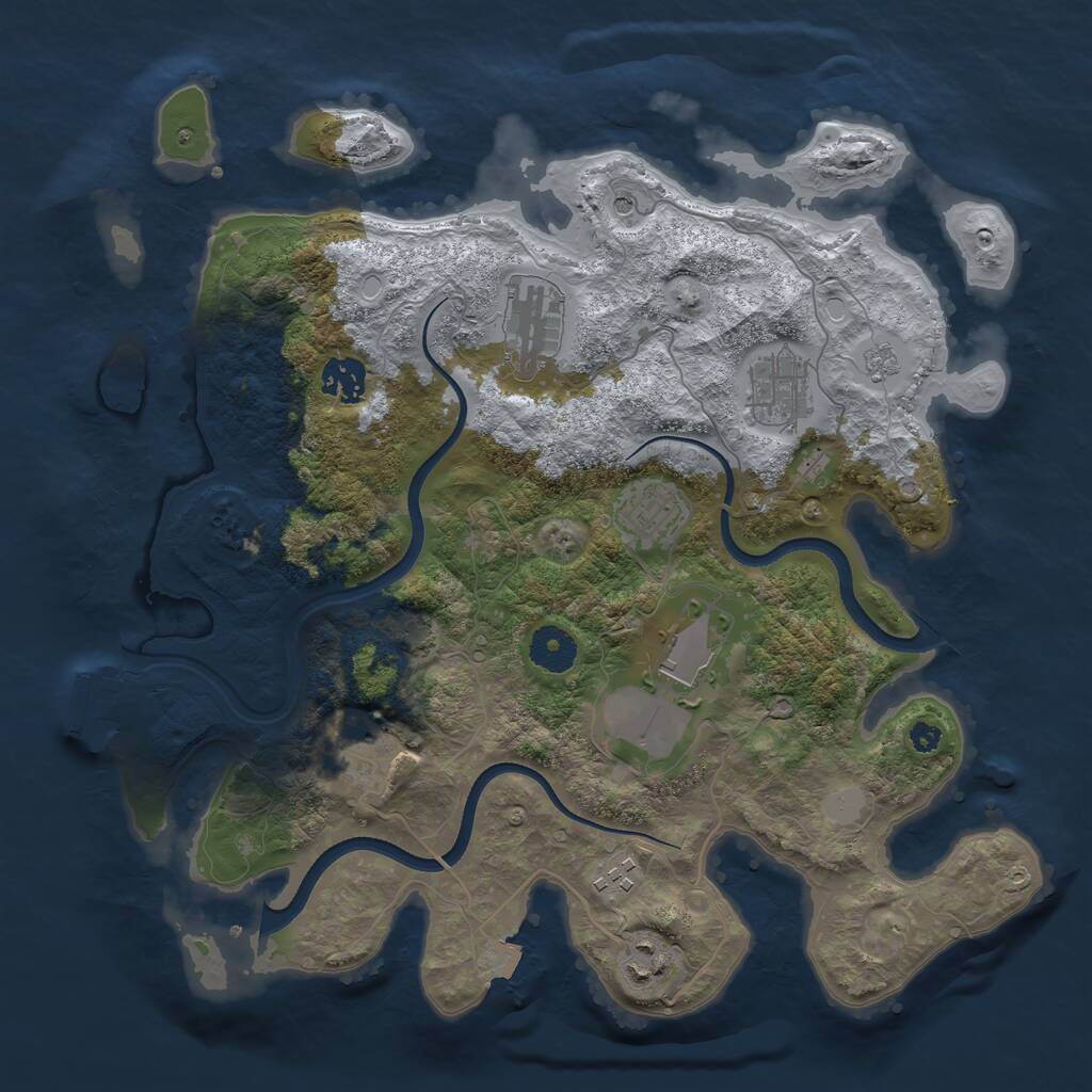 Rust Map: Procedural Map, Size: 3568, Seed: 482007, 13 Monuments