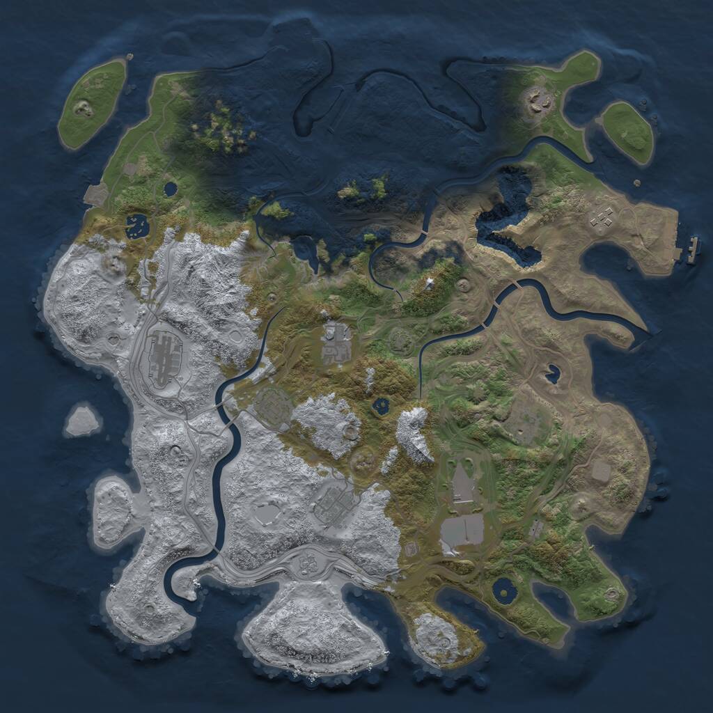 Rust Map: Procedural Map, Size: 4250, Seed: 252434145, 15 Monuments