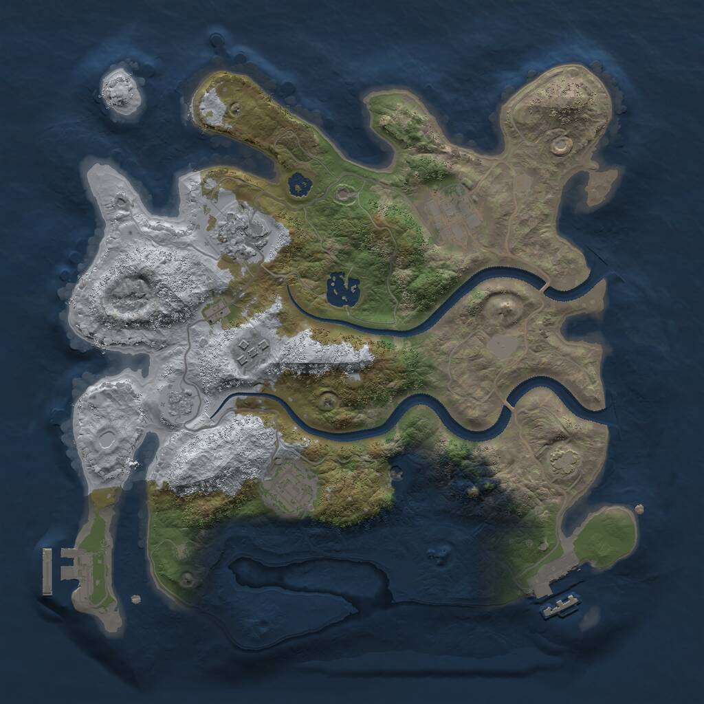 Rust Map: Procedural Map, Size: 3000, Seed: 5090, 11 Monuments