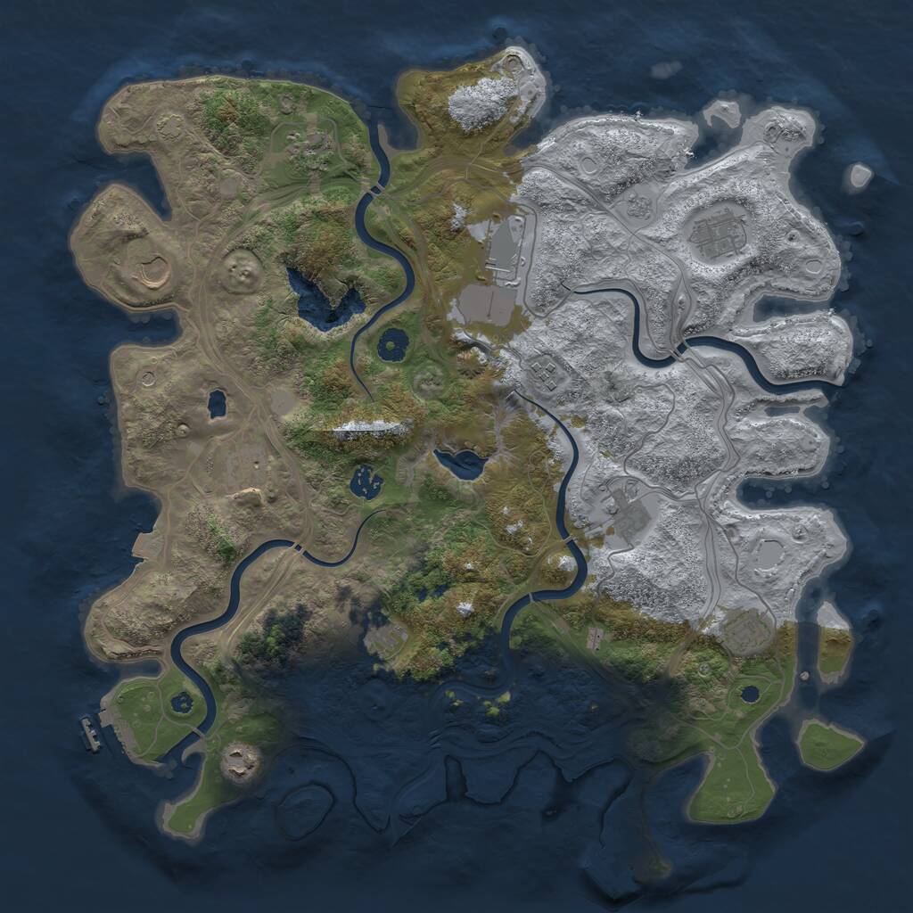 Rust Map: Procedural Map, Size: 4250, Seed: 1200464582, 17 Monuments