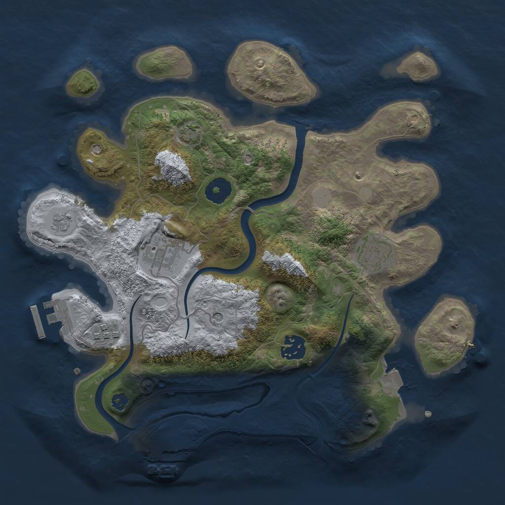 Rust Map: Procedural Map, Size: 3000, Seed: 4023, 10 Monuments