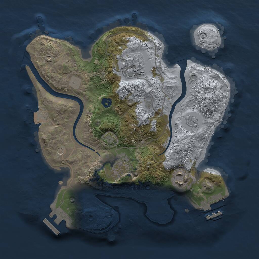 Rust Map: Procedural Map, Size: 2500, Seed: 666814561, 9 Monuments