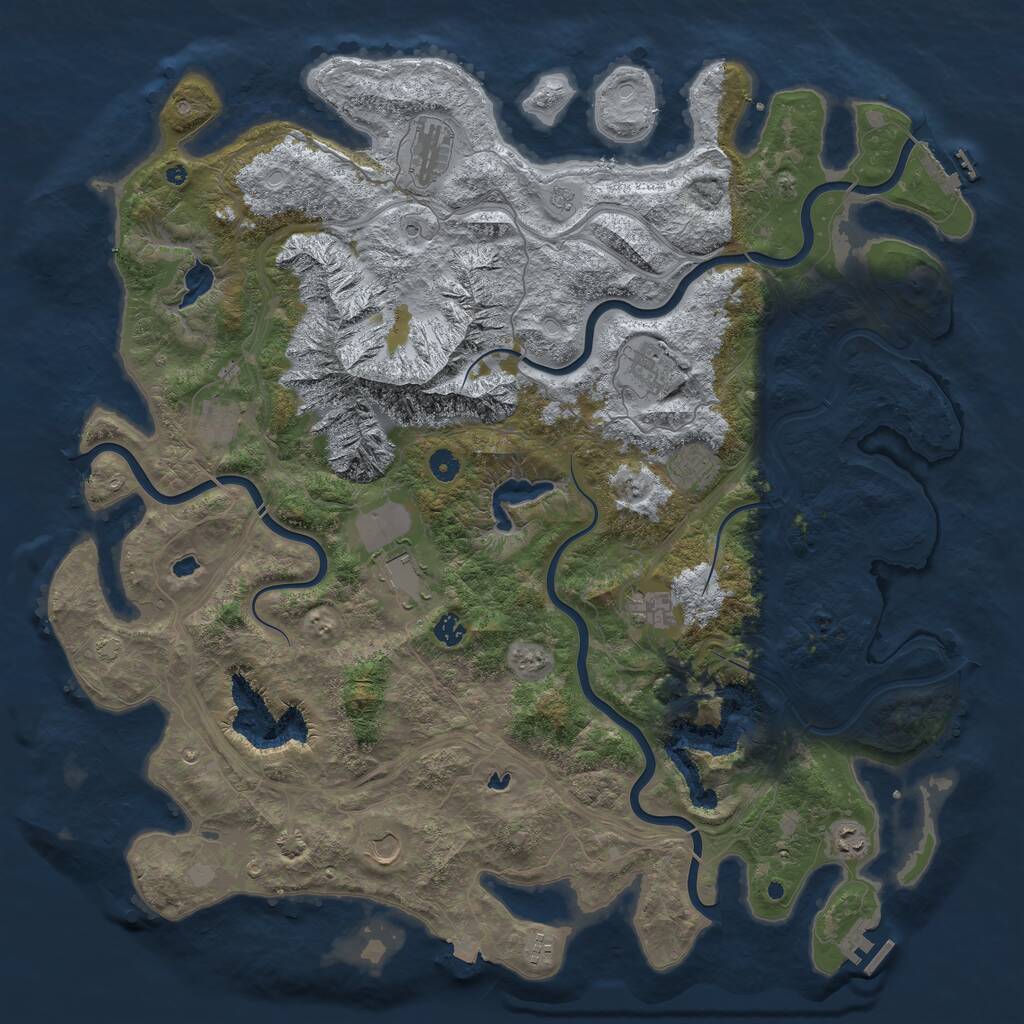 Rust Map: Procedural Map, Size: 5000, Seed: 1632755365, 16 Monuments