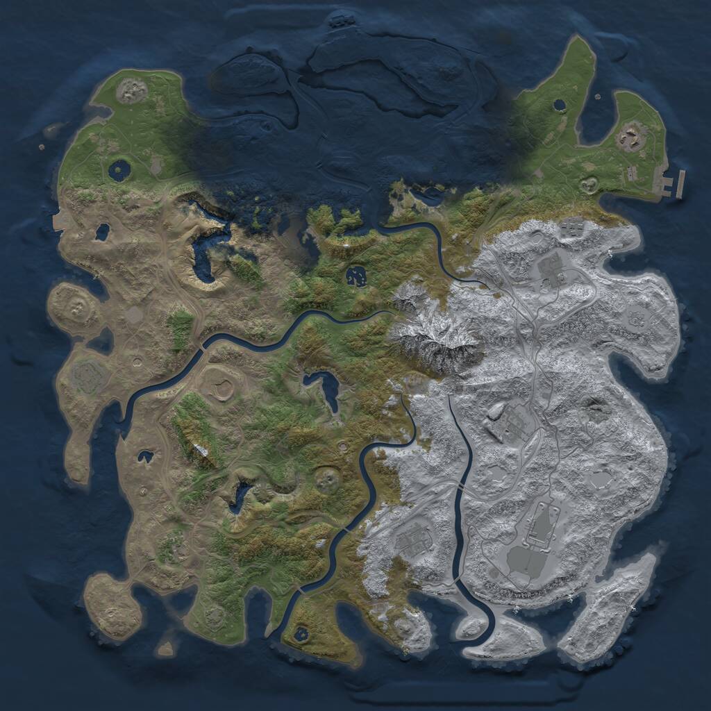 Rust Map: Procedural Map, Size: 5000, Seed: 1925560520, 17 Monuments