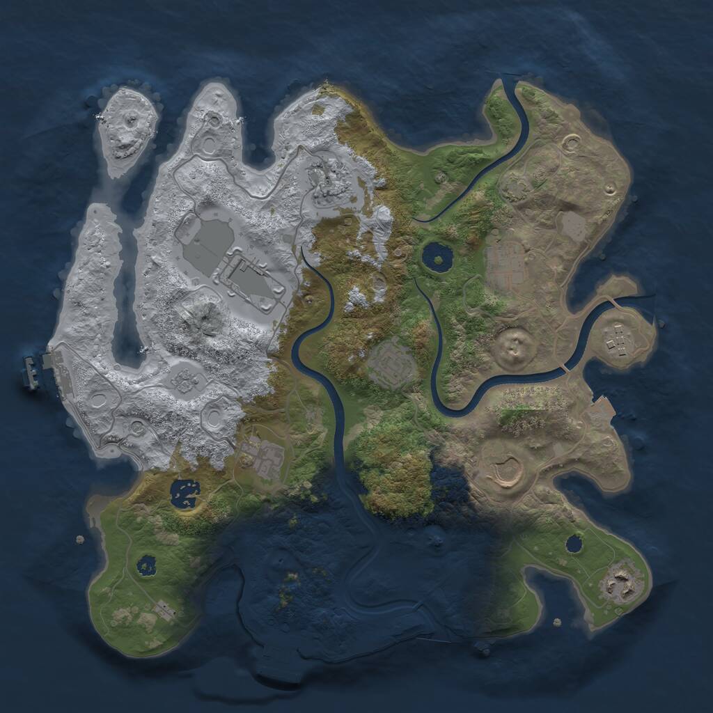 Rust Map: Procedural Map, Size: 3500, Seed: 741780946, 15 Monuments