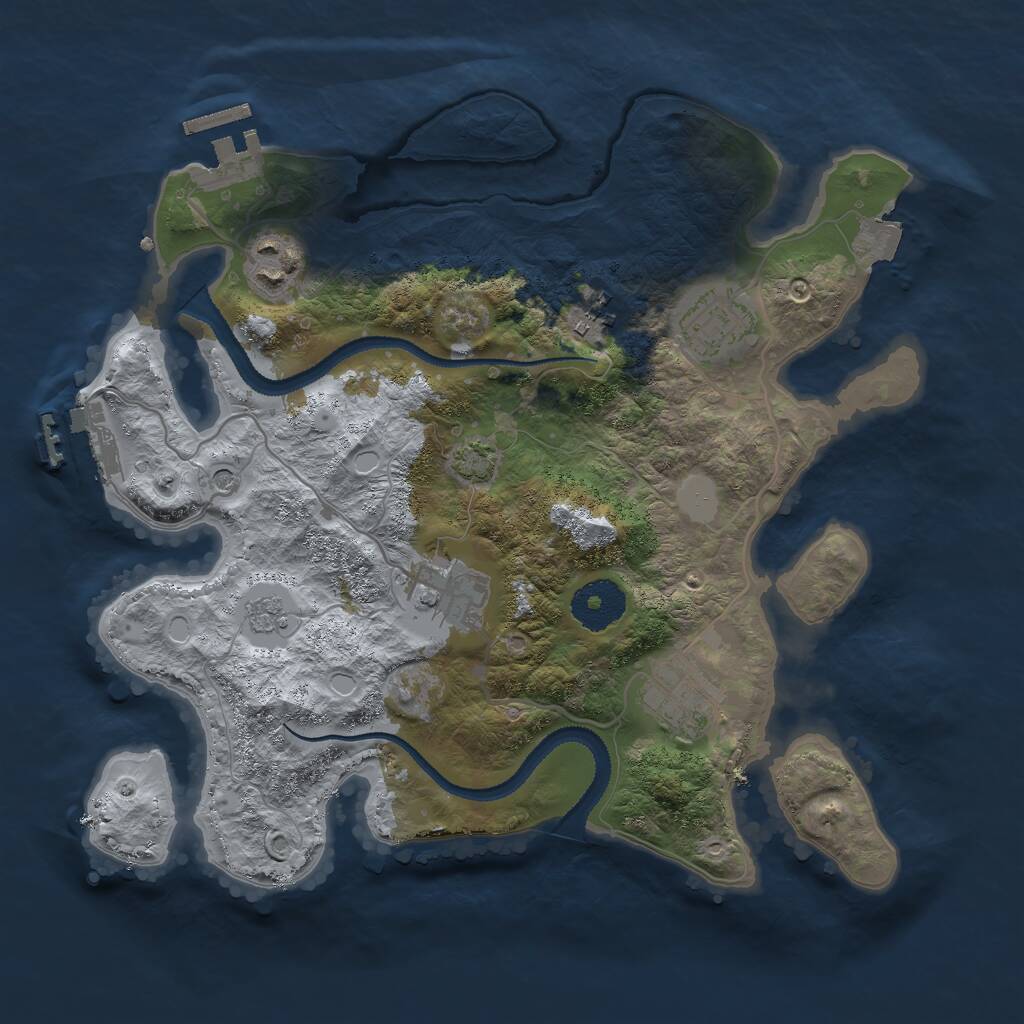 Rust Map: Procedural Map, Size: 3000, Seed: 1714264755, 11 Monuments