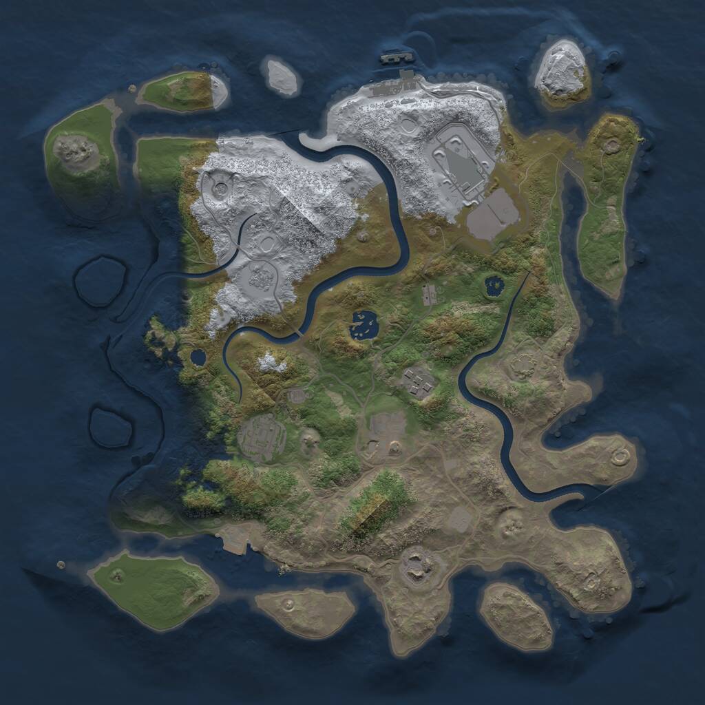 Rust Map: Procedural Map, Size: 3500, Seed: 568146563, 11 Monuments