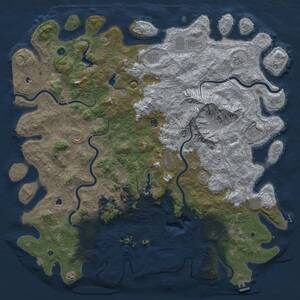 Thumbnail Rust Map: Procedural Map, Size: 6000, Seed: 954790592, 17 Monuments