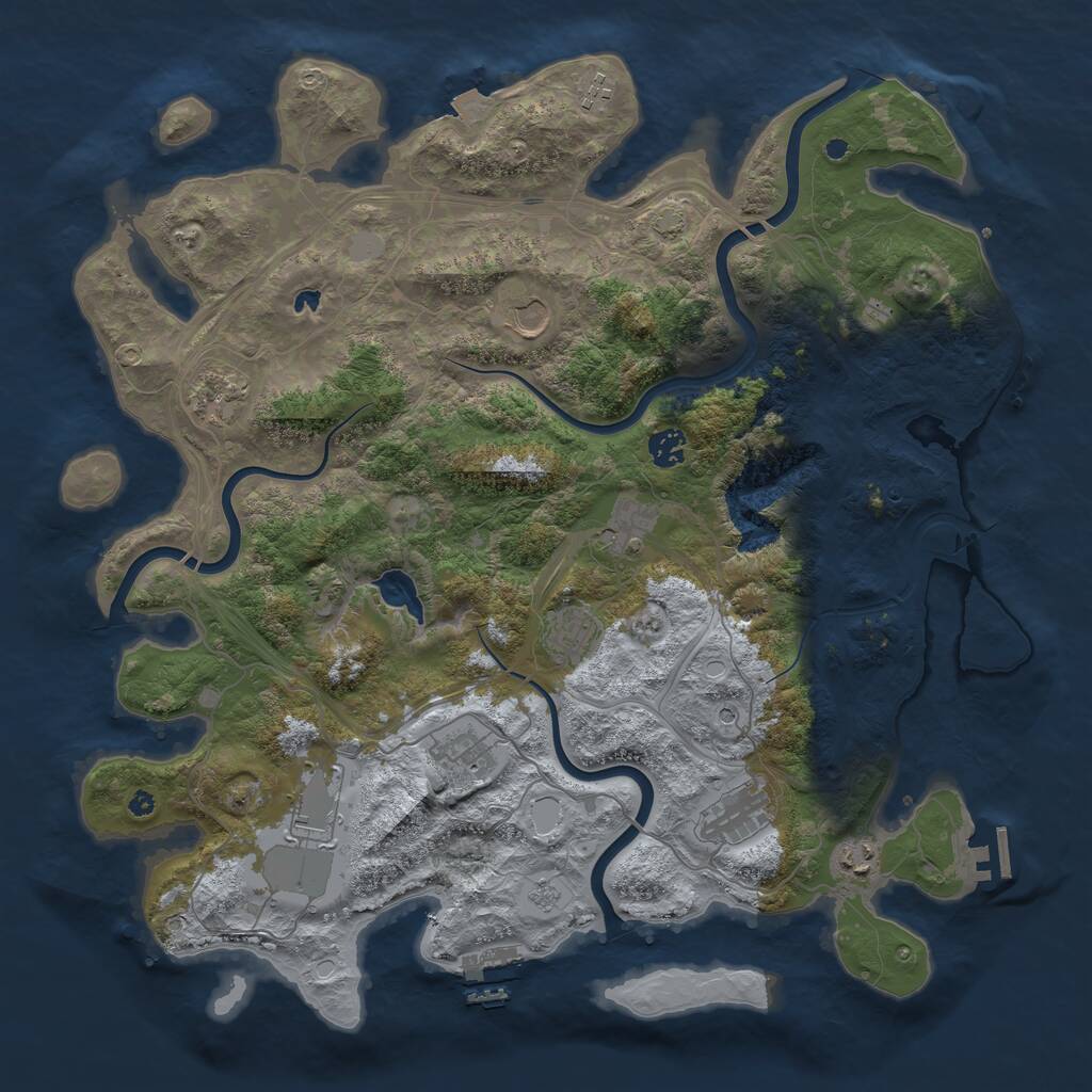 Rust Map: Procedural Map, Size: 4250, Seed: 751234, 16 Monuments