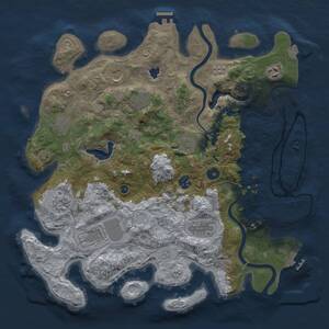 Thumbnail Rust Map: Procedural Map, Size: 4000, Seed: 148031319, 16 Monuments