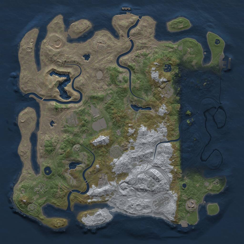 Rust Map: Procedural Map, Size: 4500, Seed: 601527464, 17 Monuments