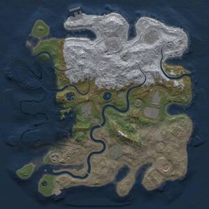 Thumbnail Rust Map: Procedural Map, Size: 3700, Seed: 1988829482, 15 Monuments