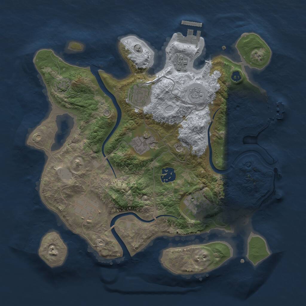 Rust Map: Procedural Map, Size: 3000, Seed: 31570, 12 Monuments