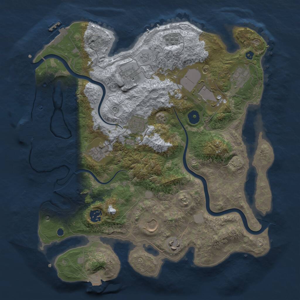 Rust Map: Procedural Map, Size: 3600, Seed: 29106, 15 Monuments