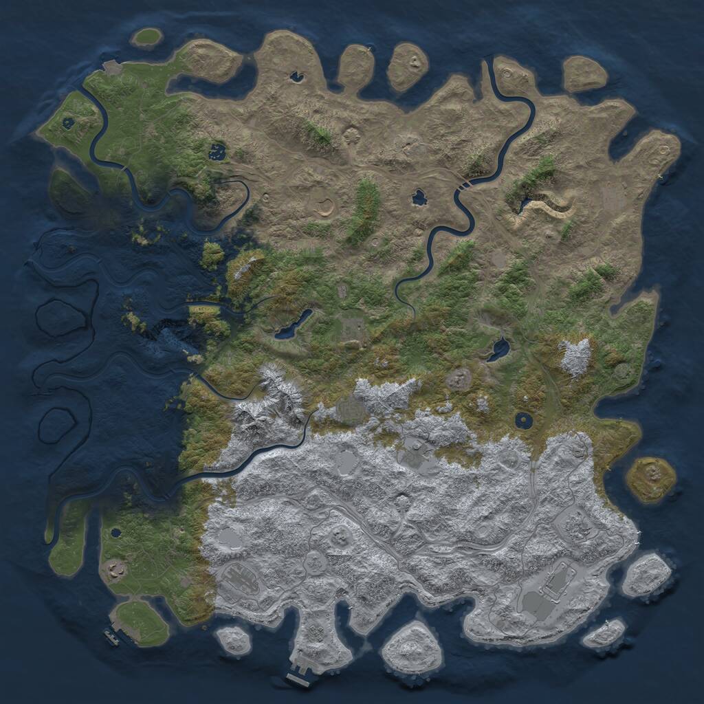 Rust Map: Procedural Map, Size: 6000, Seed: 920, 17 Monuments