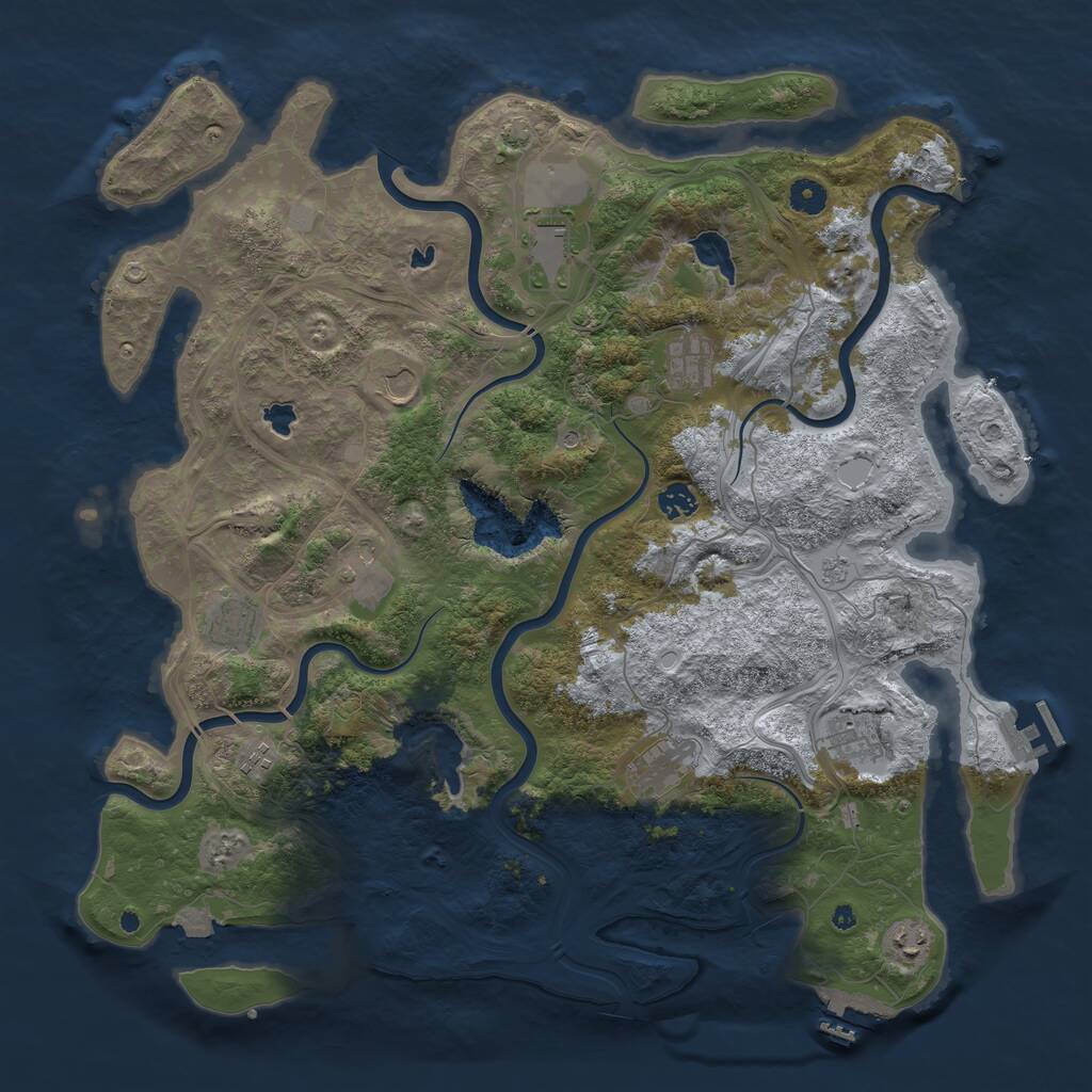 Rust Map: Procedural Map, Size: 4500, Seed: 622820069, 16 Monuments