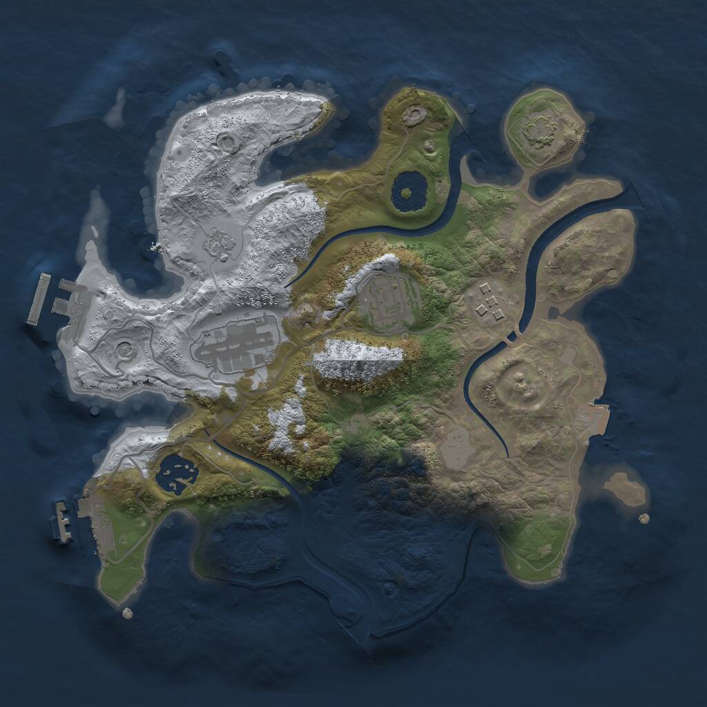Rust Map: Procedural Map, Size: 2700, Seed: 1757246491, 10 Monuments