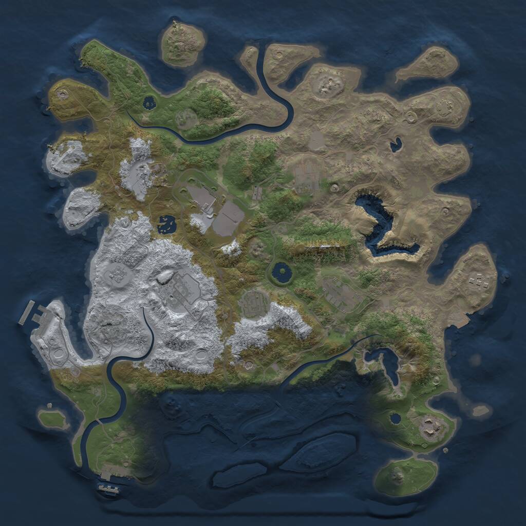 Rust Map: Procedural Map, Size: 4000, Seed: 535511320, 15 Monuments
