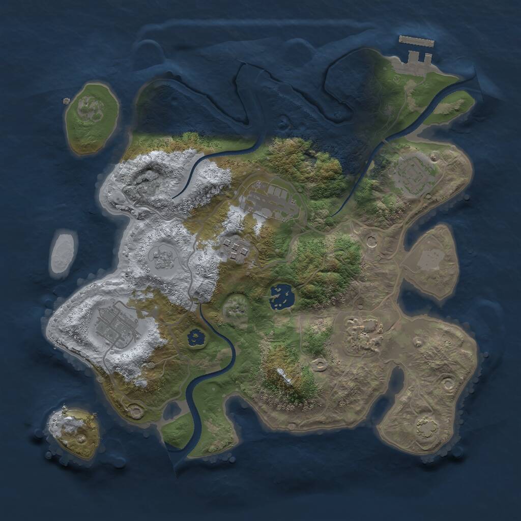 Rust Map: Procedural Map, Size: 3000, Seed: 27697, 11 Monuments