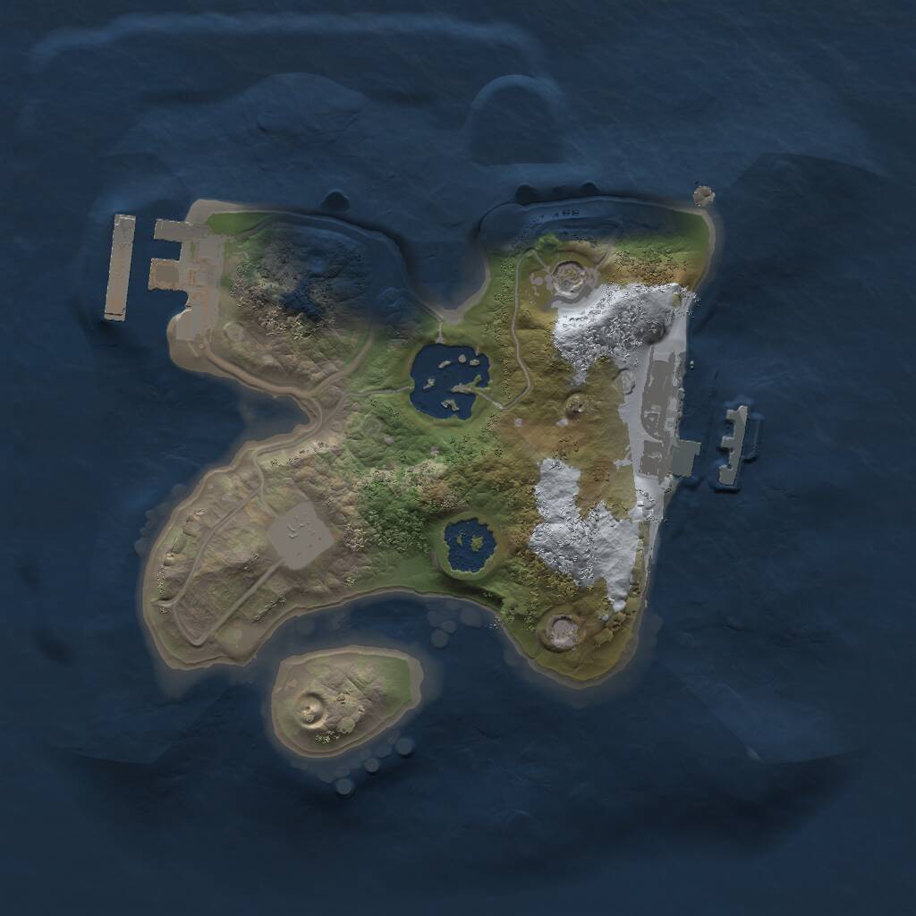 Rust Map: Procedural Map, Size: 1750, Seed: 1121597345, 5 Monuments