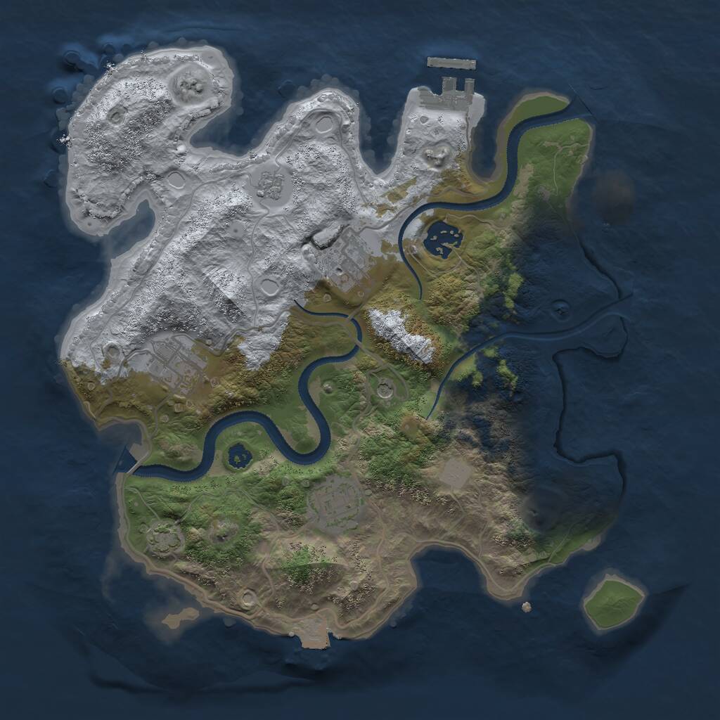 Rust Map: Procedural Map, Size: 3000, Seed: 8240, 9 Monuments