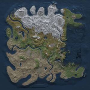 Thumbnail Rust Map: Procedural Map, Size: 4500, Seed: 99177, 16 Monuments