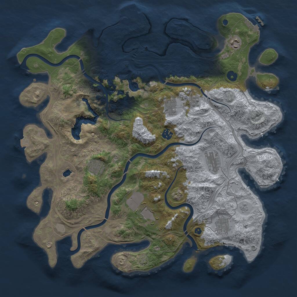 Rust Map: Procedural Map, Size: 4250, Seed: 36733, 14 Monuments