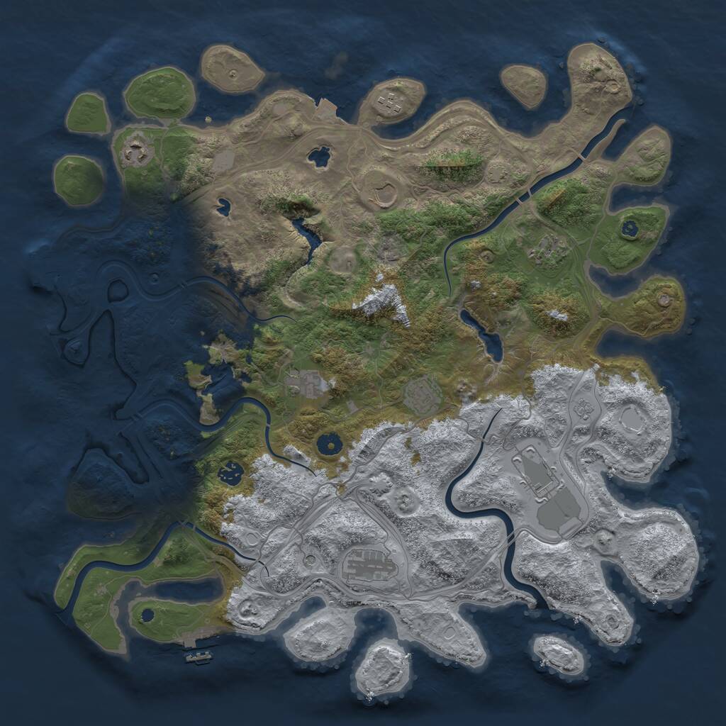 Rust Map: Procedural Map, Size: 4500, Seed: 76210, 15 Monuments