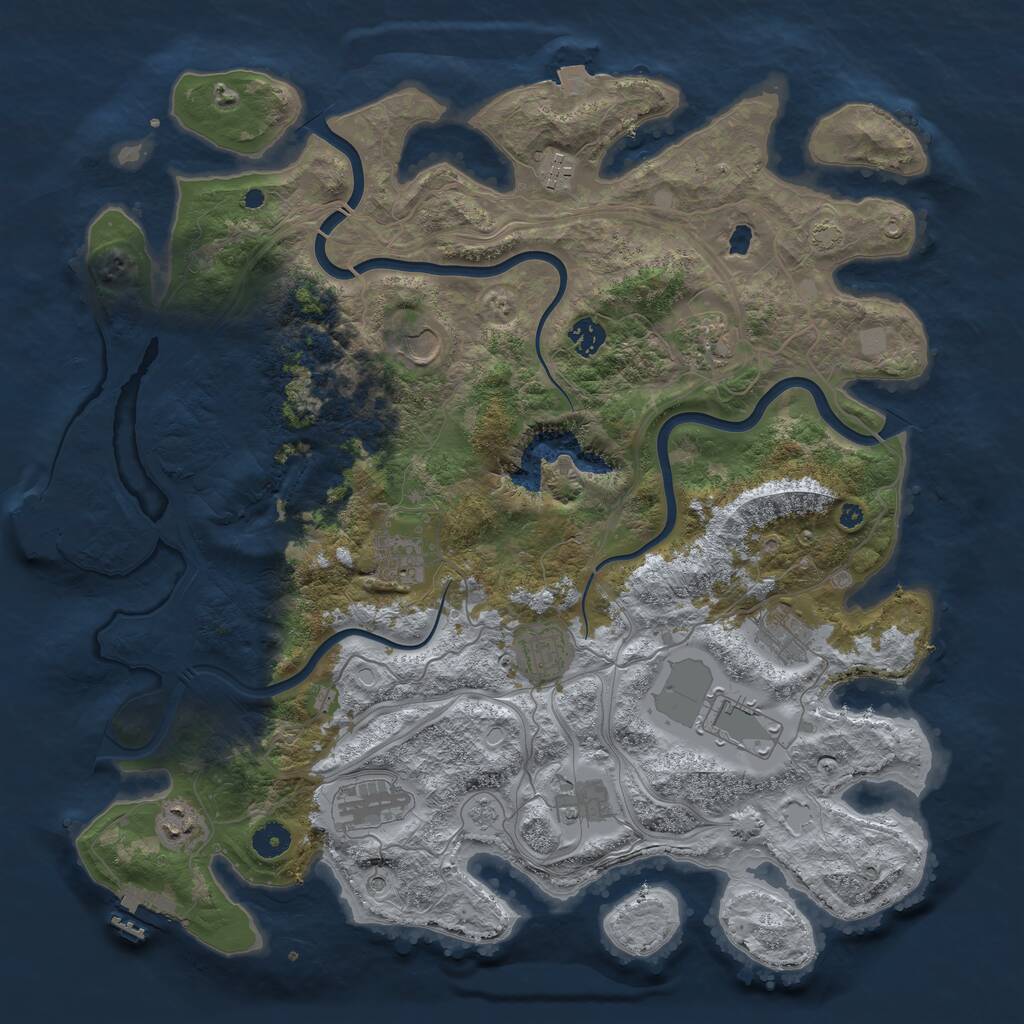 Rust Map: Procedural Map, Size: 4250, Seed: 60139, 17 Monuments