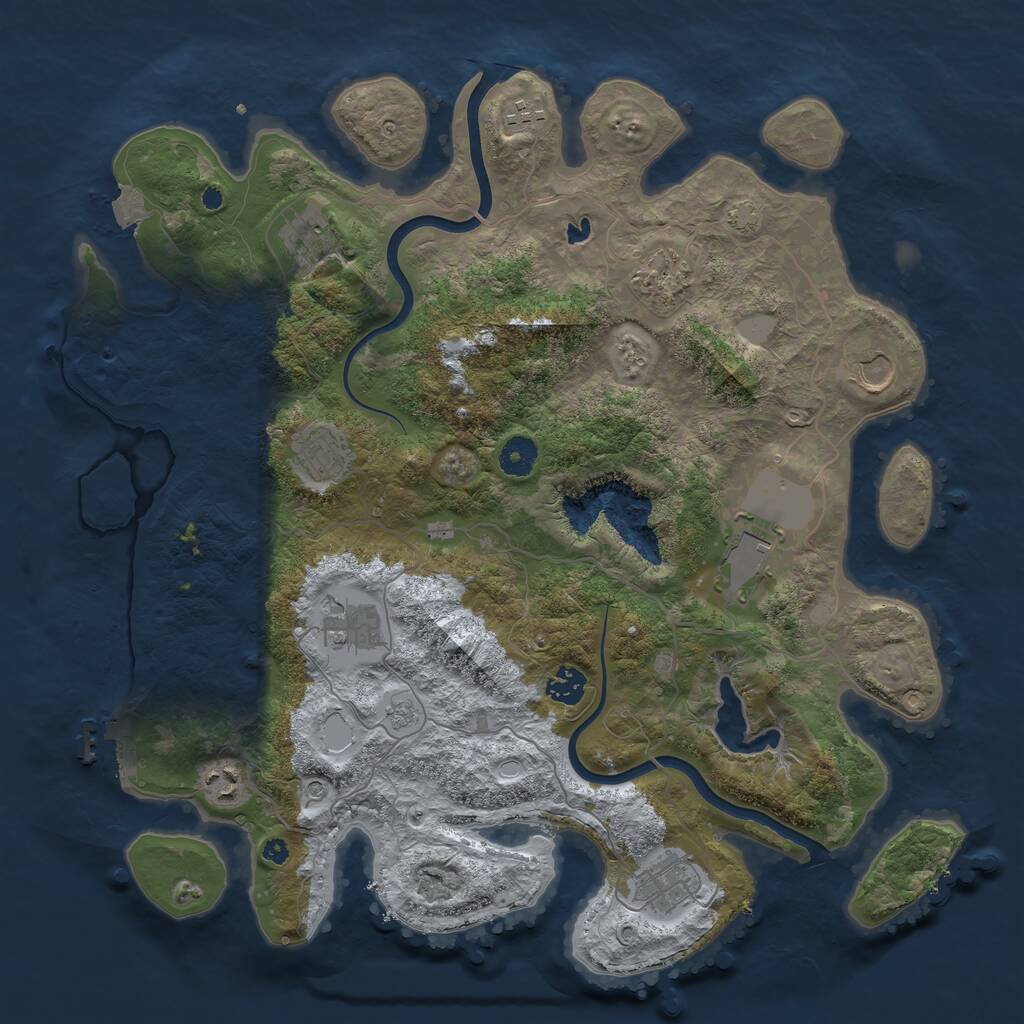 Rust Map: Procedural Map, Size: 4000, Seed: 1345420203, 15 Monuments