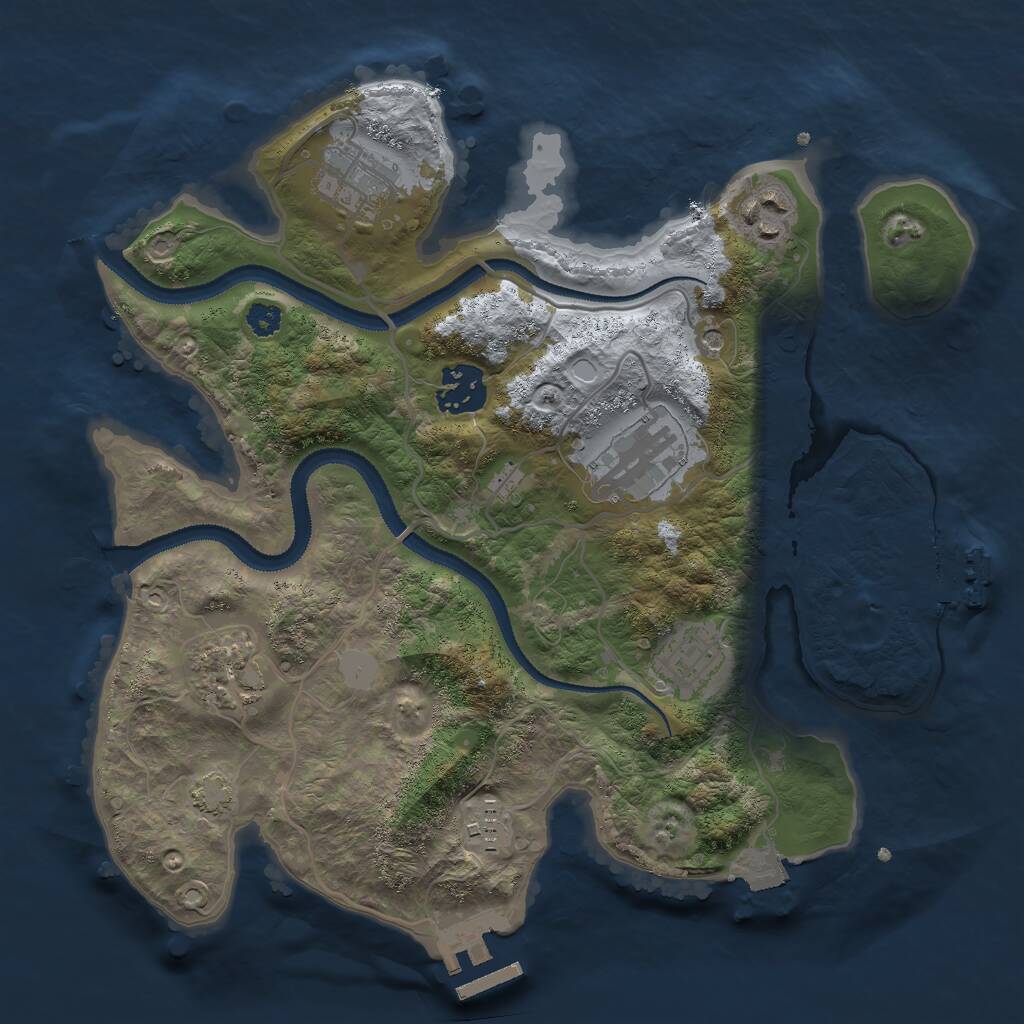 Rust Map: Procedural Map, Size: 3000, Seed: 2748690, 12 Monuments