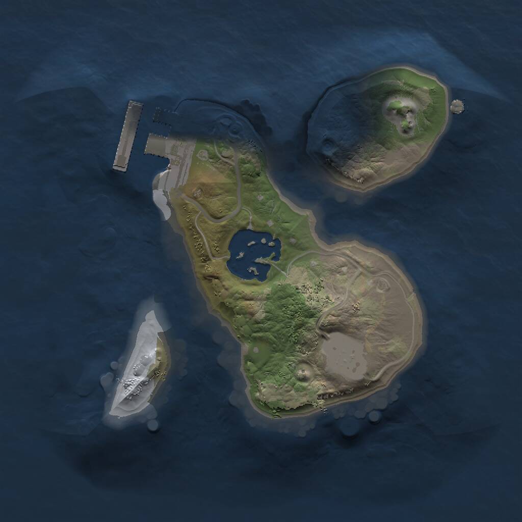 Rust Map: Procedural Map, Size: 1500, Seed: 36541, 3 Monuments