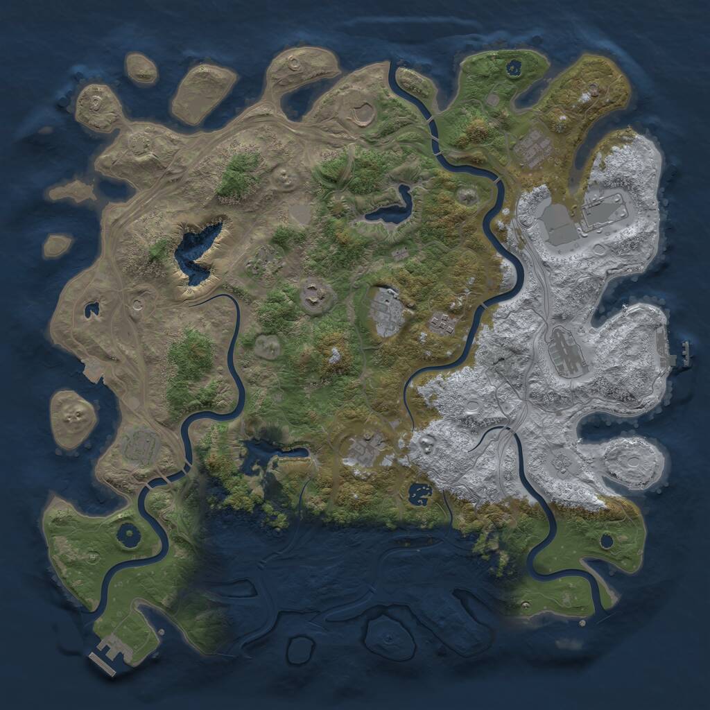 Rust Map: Procedural Map, Size: 4500, Seed: 165921805, 17 Monuments