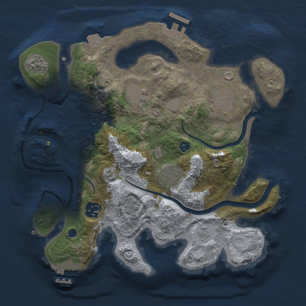Rust Map: Procedural Map, Size: 2900, Seed: 10474365, 10 Monuments